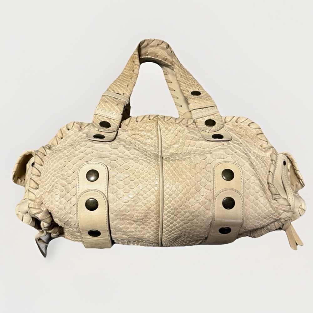 RARE Chloe Cream Python Silverado Top Handle Bag - image 1